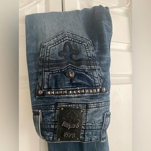 Rock Revival Mens Jean with biker detail on leg